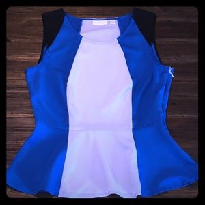 3/$15 Color-block peplum sleeveless top